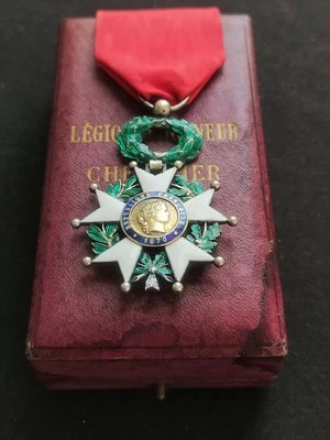 LÉGION D'HONNEUR CHEVALIER ORDONNANCE 1870, 3e RÉPUBLIQUE VERMEIL ARGENT + ÉCRIN - Photo 1/4