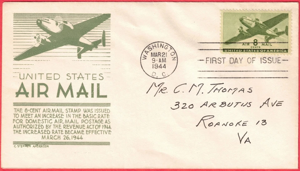 C26-1 FDC- Anderson Historical Cachet- very nice-selling for AFDCS chap 56 - Image 1 of 1