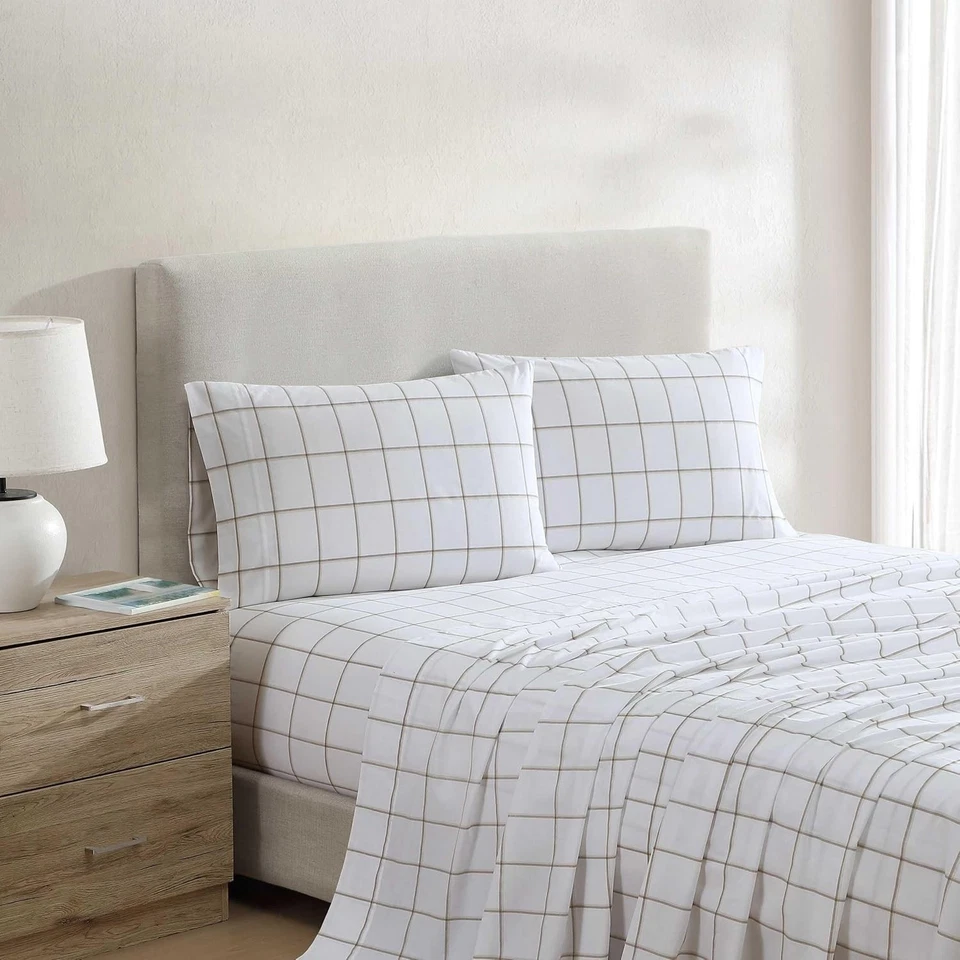 Nautica - 全床单,轻便棉 Percale 床上用品套装带匹配 — 第 1/4 张图片