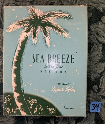 Schiaparelli Vintage Nylons Stockings 1 pr size 11 Sea Breeze #34 - Image 1 of 4