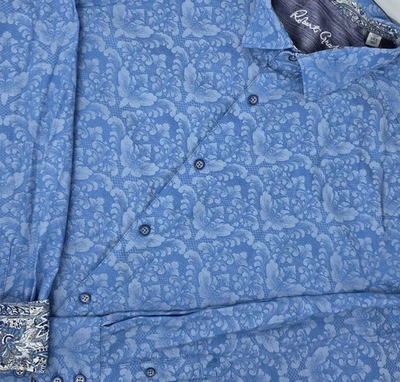 Robert Graham Men's 2XL Blue Paisley Jacquard Long Sleeve Button Up Flip Cuff - Image 1 of 4