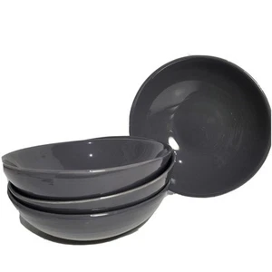 Williams Sonoma set of (4) Bowls gray porcelain cereal Portugal glossy new - Picture 1 of 5