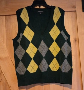 Banana Republic Lammwolle Pullover Weste Gr. XL grün Argyle Preppy, Old Money - Bild 1 von 10