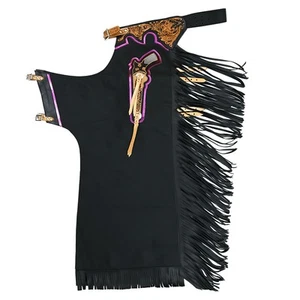 HILASON Western Horse Bull Equitazione Rodeo Chaps in Vera Pelle | Toro in Pelle - Foto 1 di 6