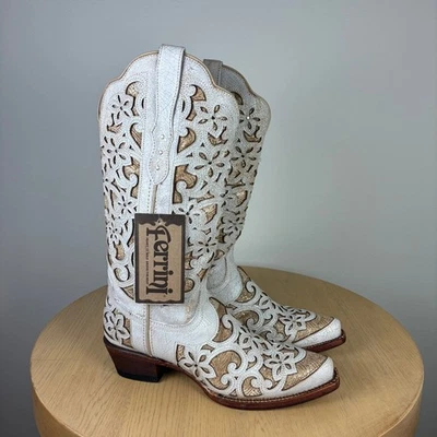 Ferrini Bliss Mujeres 12B Botas Vaqueras Occidentales Floral Corte Láser Vaquera Foto 1 de 4