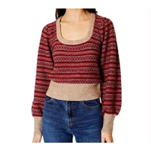 Neu mit Etikett DH New York Damen Gr. L Amara Cropped Pullover rot gestreift - Bild 1 von 6