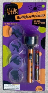 FREE Shipping Hallo Ween Flashlight Kit With Stencils 2005 NIP Trick or Treat - Picture 1 of 16