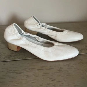 $348 NWOT Rachel Comey Size 6.5 White Calder Block Heel Shoes Leather - Picture 1 of 10