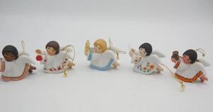 Set of 5 Vintage Avon Christmas Ornaments Angel Peace On Earth 1983 - Picture 1 of 8