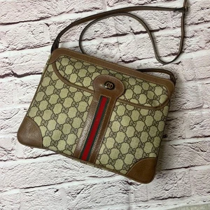 Bolso de Hombro Gucci PVC GG Supreme Cuero Línea Jerez De Colección de Japón - Imagen 1 de 19