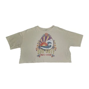 Billabong Blonde Tee-Shirt Women Large Crop Top Stay Salty 1973 Tour Graphic - Picture 1 of 6