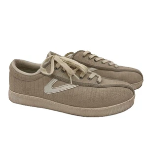 Tretorn Beige Textured Pattern Leather Nylite Plus Sneakers Size US 8 - Picture 1 of 8