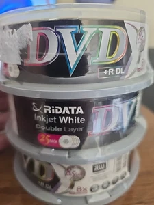 NEW 25 Count Pack Ridata DVD +R DL Inkjet White Double Layer 8.5GB Disc - Picture 1 of 2