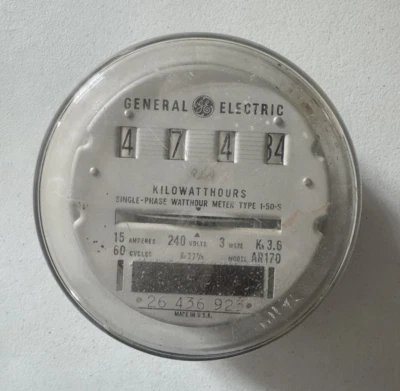GE General Electric Single phase watthour power meter type I-50-S Model AR170 - Image 1 of 4
