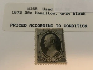 US Stamp Scott#165 30c Hamilton Used CV 135.00 - Picture 1 of 4