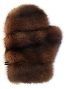 Pelz Handschuh Zobel Wellness Fell Massage Erotik Streichel Sable dk.Braun Luxus - Bild 1 von 4