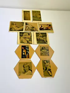Lot of (11) | Vintage Pinup Pin Up Girl Ceramic Tile Creations | Display Affix - Picture 1 of 15