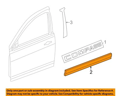 CHRYSLER OEM 11-17 Compass Front Door Exterior Trim-Lower Molding 5182562AB - Image 1 of 2