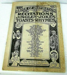 Max Sterin Gems Of Inspiration 1928 Jokes Jingles casey at the bat gunga din - Picture 1 of 6