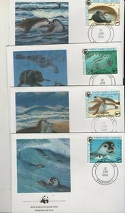 WWF Mi.- Nr. 871 - 74  Mauritanien  Robben FDC - Picture 1 of 1
