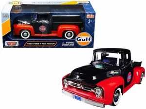 Motormax 1:24 Scale 1956 Ford F 100 Gulf Oil Pickup Truck Model Replica - Picture 1 of 1