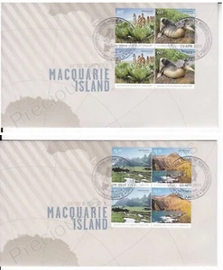 AUSTRALIAN ANTARCTIC TERRITORY AAT PAIR FDCS 2010 MACQUARIE ISLAND SET MACQ PMK - Picture 1 of 1