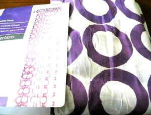 STYLE SELECTIONS WINDOW CURTAIN Panel Berta Circles Purple Violet White Teen NIP - Picture 1 of 1