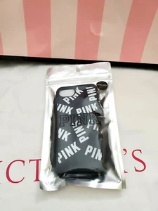 Victoria's Secret ROSA iPhone 6/7 Plus logo nero con tasca ID custodia in gomma - Foto 1 di 4