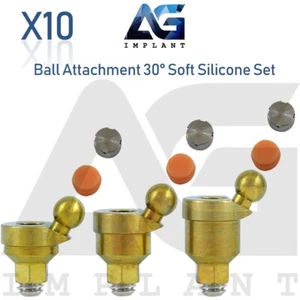 10 Angled 30° Ball Attachment Titanium Soft Set Prosthetic Int Hex - Picture 1 of 7