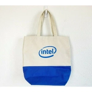 Intel Logo Canvas Bag Blue Ivory Bag Collectible - Picture 1 of 4