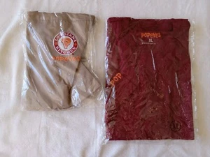 NEW! Size XL Original CSE Popeye's Men's Red T-Shirt & New Apron, Employee... - Picture 1 of 5