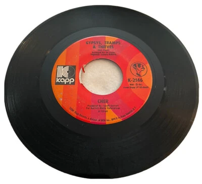 45 RPM Record Cher Gypsys, Tramps & Thieves/He’ll Never Know (box11) Foto 1 de 2