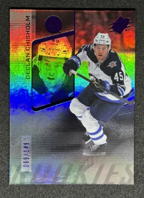 2022-23 UD SPX Rookies Colored Holofoil 69/149 Declan Chisholm Winnipeg Jets RC - Image 1 of 2
