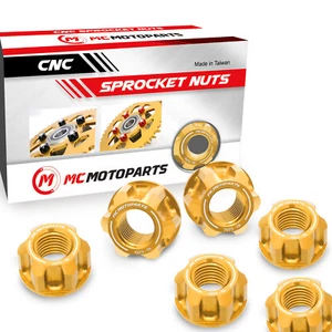 Billet Rear Axle Sprocket Nuts Gold For RVT1000 SP1/SP2 RC51 00 01 02 03 04 05 - Picture 1 of 6