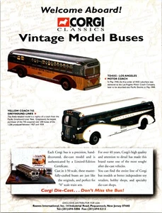 Anuncio impreso modelo de autobuses Corgi efímero 1:50 LA Motorcoach Greyhound líneas - Imagen 1 de 1