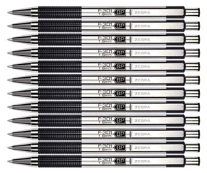Zebra Kugelschreiber F301 12 Stück Menge Dick 1,6 mm Spitze Schwarze Tinte Edelstahl - Bild 1 von 1