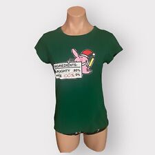 Happy Bunny Vintage Y2K Juniors Large Green Christmas Short Sleeve T-Shirt 