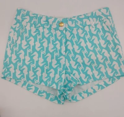 Коллекция Macbeth от Margaret Josephs Размер Small Синие Шорты Chino Морской Конек Принт - Изображение 1 из 4