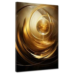 Abstrakte Kunst Gold Leinwandbild Wandbild Kunst XXL Deko - Bild 1 von 7
