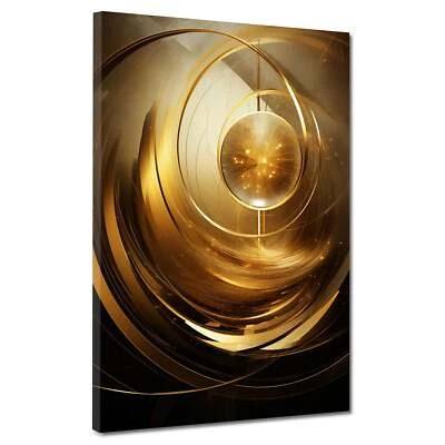 Abstrakte Kunst Gold Leinwandbild Wandbild Kunst XXL Deko - Bild 1 von 4