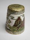 Old Chinese Enamelled Metal Thimble Vintage Collectable