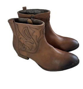 Roan Bed Stu Elsia Stiefel Damengröße 10 braun Leder Westernstiefeletten Reißverschluss - Bild 1 von 23