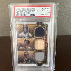 2022 Topps Triple Threads Triple Threads Combo Gwynn/Winfield/Smith 31/36 PSA 10 - Picture 1 of 5