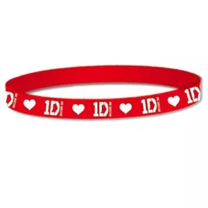 More details for one direction official red rubber wristband