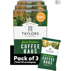 Taylors of Harrogate Rich Italian Coffee Bags, 3 Boxes of 10 (Total 30 Bags) - Picture 1 of 5