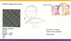 (44495) Venezuela Lufthansa Brief Caracus - Lima Bogata - Lima 5. April 1977 - Bild 1 von 1