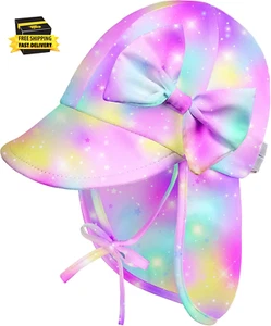 Baby Sun Hat for Girls UPF 50+ Adjustable Toddler Bucket Hats Traveling Essentia - Picture 1 of 6