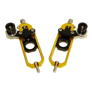 Gold Rear Chain Adjuster Tensioner Swingarm Spools For KAWASAKI ZX10R 2011-2015 - Picture 1 of 9