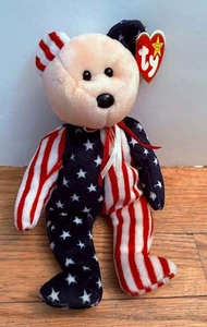 Peluche pupazzo TY Beanie Baby Spangle 4 luglio orso peluche vintage nuovo con etichette - Foto 1 di 2