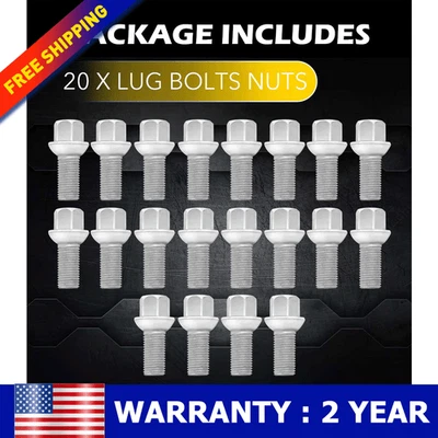 20PCs Wheel Lug Bolts Nuts 0009904907 For Mercedes Benz C200 C230 C250 C300 C350 - Image 1 of 4